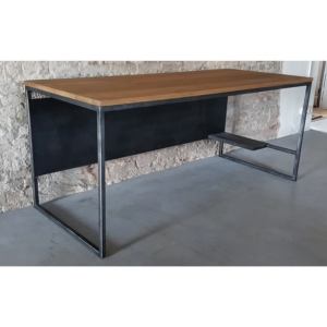 Industrial Design Büro - Computertisch - mit Rustikal Eiche und Stahlgestell DT15
