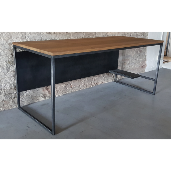 Industrial Design Büro - Computertisch - mit Rustikal Eiche und Stahlgestell DT15
