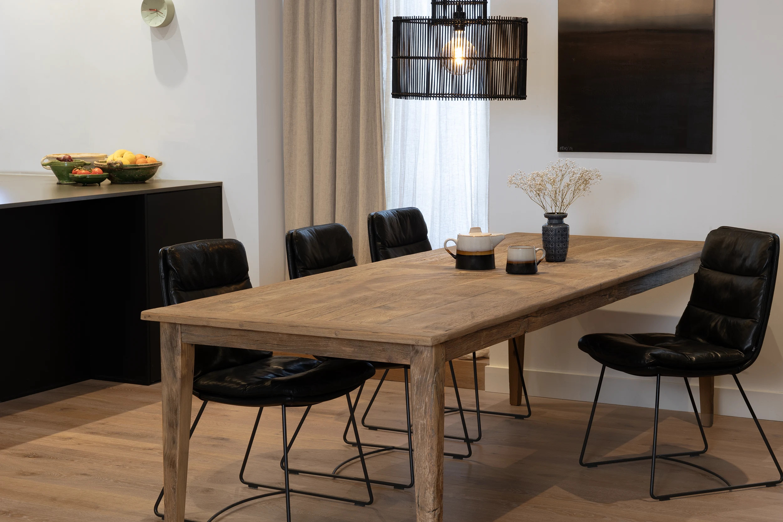 Z035-B-3 Franse eiken eettafel model Pierre in landelijke stijl op maat gemaakt