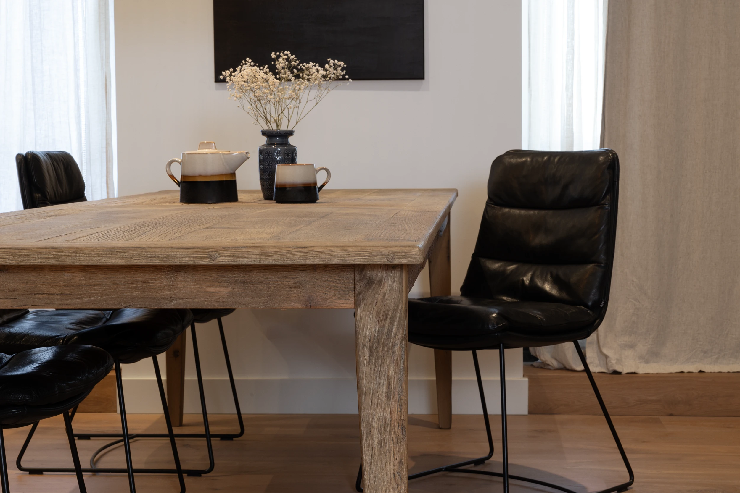 Z035-B-5 Franse eiken eettafel model Pierre in landelijke stijl op maat gemaakt