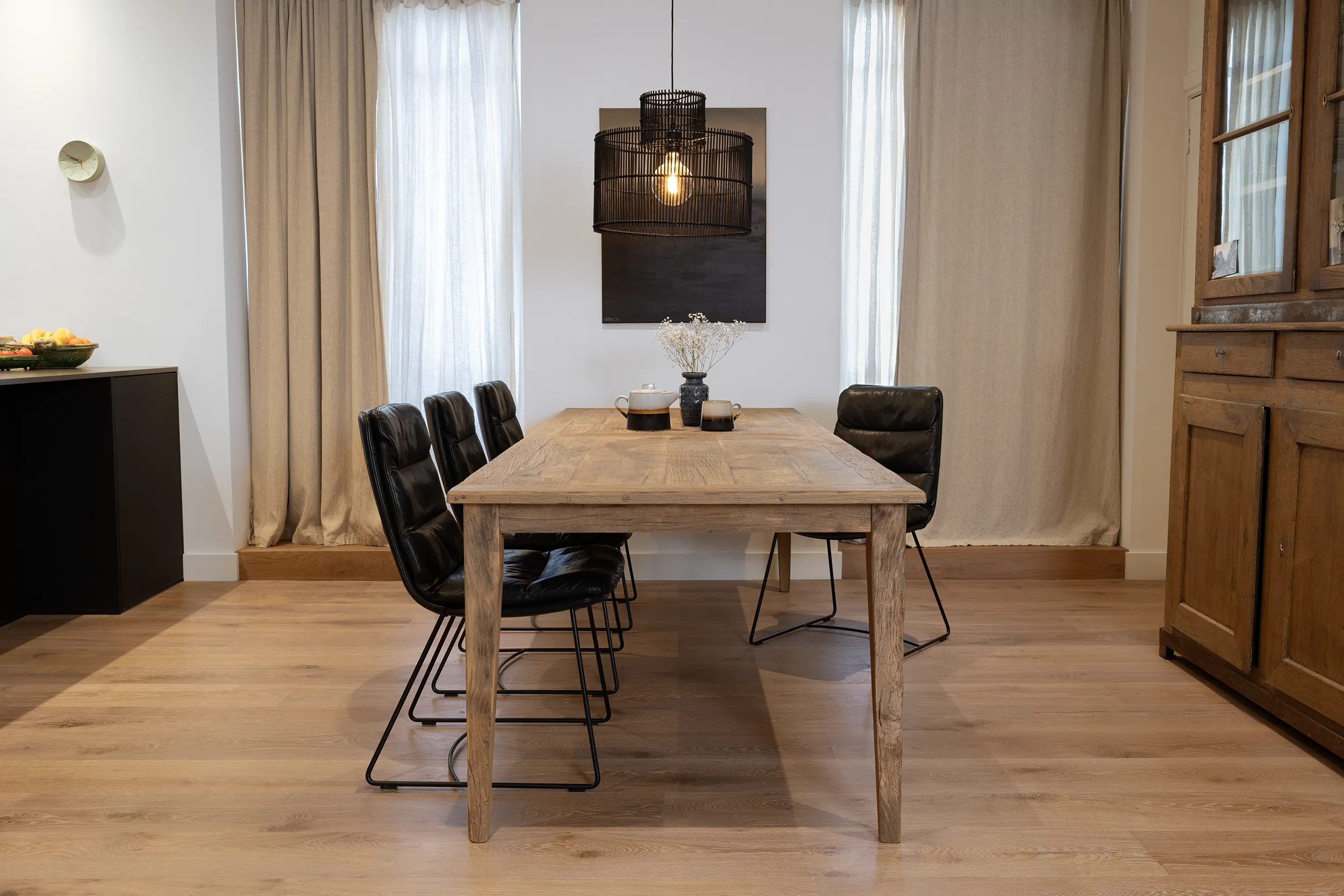 Z035-B-6 Franse eiken eettafel model Pierre in landelijke stijl op maat gemaakt