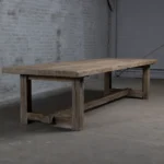 Titelbild des robusten „Ulmer“ Klostertisches aus massivem altem Eichenholz