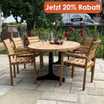 Industrie design ovaler Gartentisch aus Teakholz mit Tischbeinen aus Eisen – Jetzt 20% Rabatt