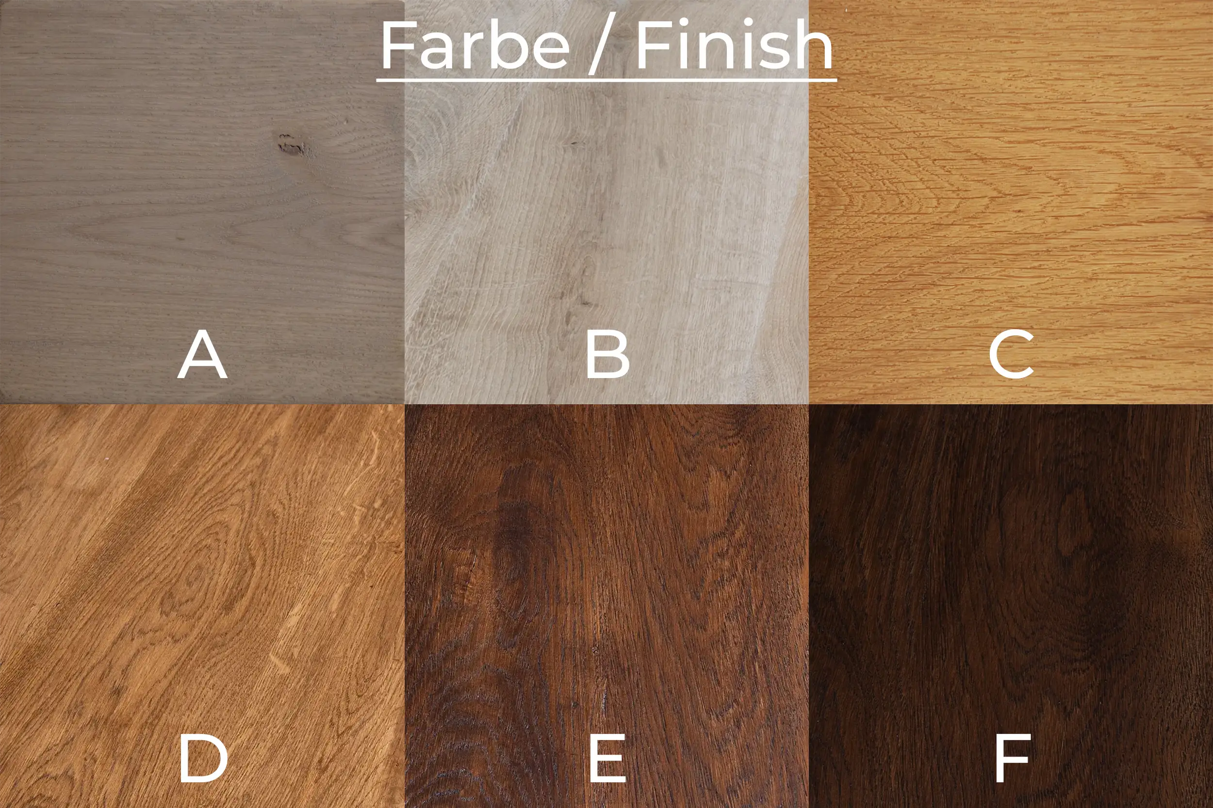 Farbe und Finishoptionen bei Rustikal Eiche